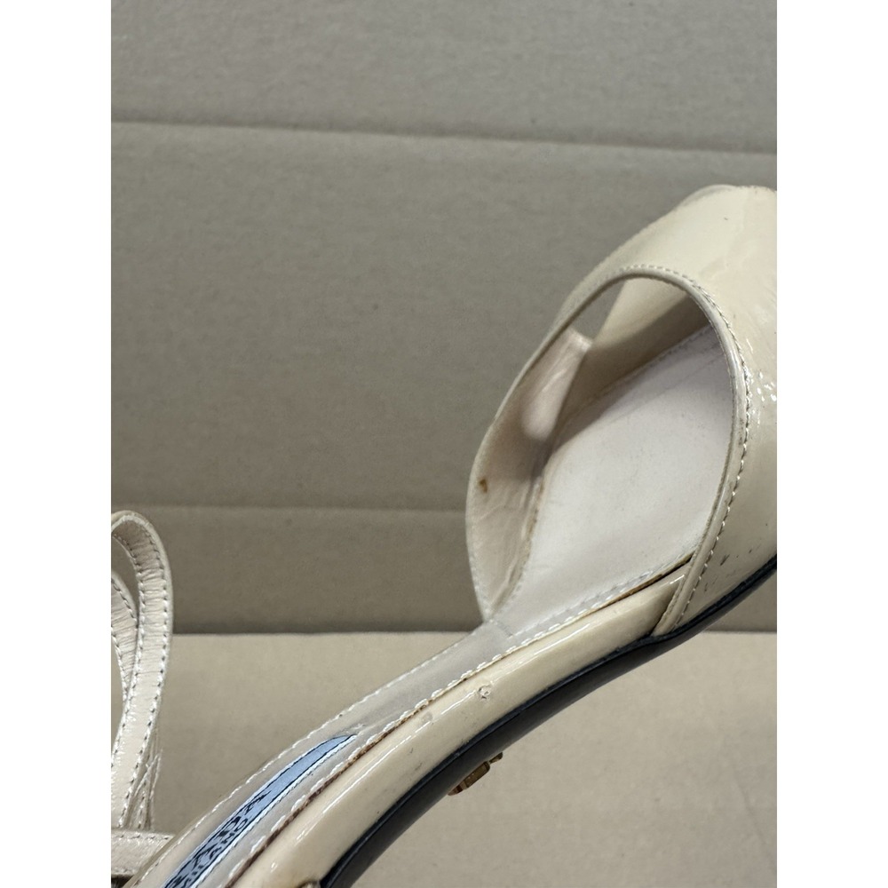 Prada Womens Patent Leather Strap Sandals Beige Size 39 - Picture 9 of 10